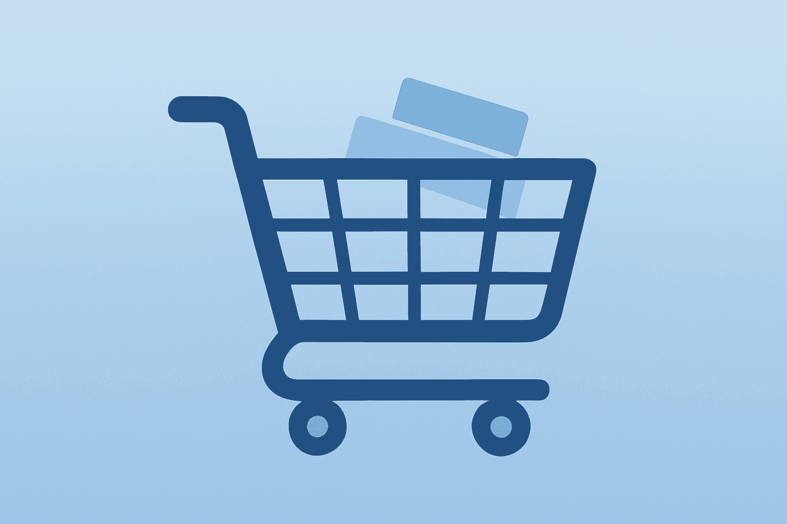 Flat vector grocery cart and dimmed store shelf illustrating Kroger Q1 earnings focus on margin pressure.